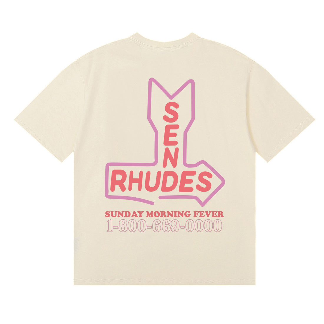 Rhude “Send Rhudes” Graphic Tee (Black, White & Cream)