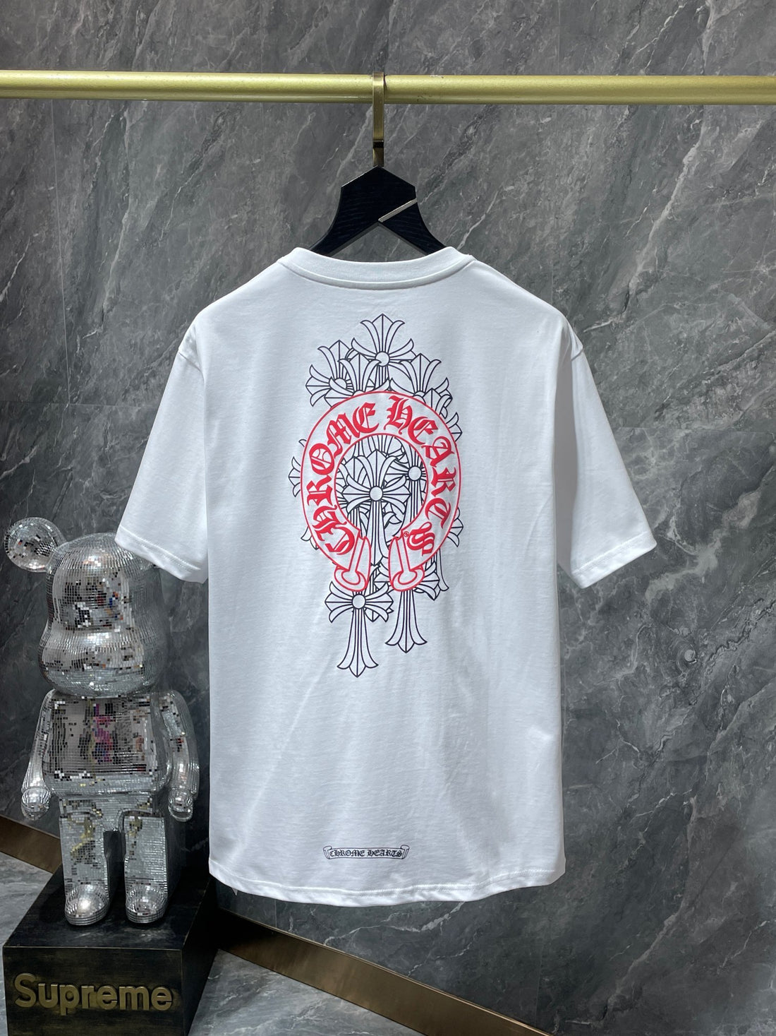 Chrome Hearts Pocket Cross Graphic Tee (White/Red)